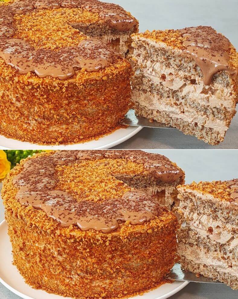 Caramelized Apple Walnut Cake