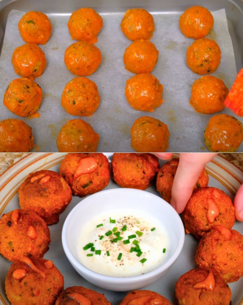 Vegan Lentil Balls with Buffalo Sauce