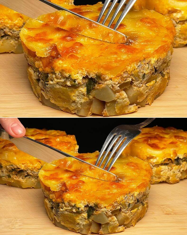 Cheesy Potato and Minced Meat Casserole