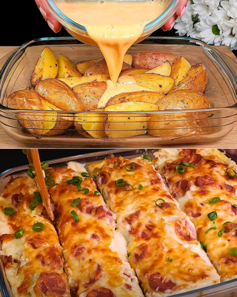Baked Potatoes and Eggs casserole