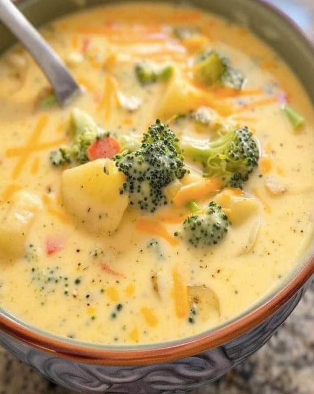 Broccoli Potato Soup with Cheddar