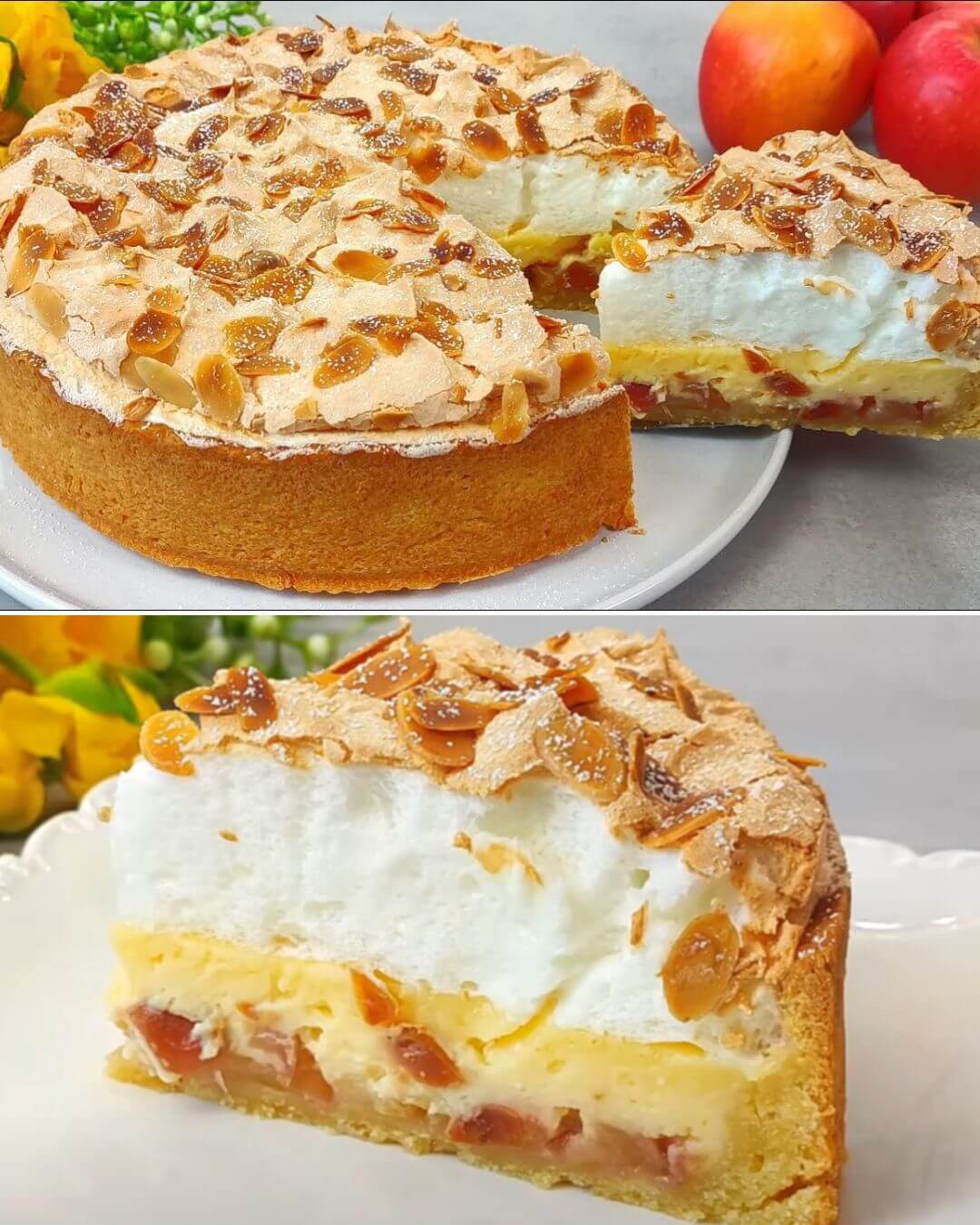 Layered Apple and Cheese Cake
