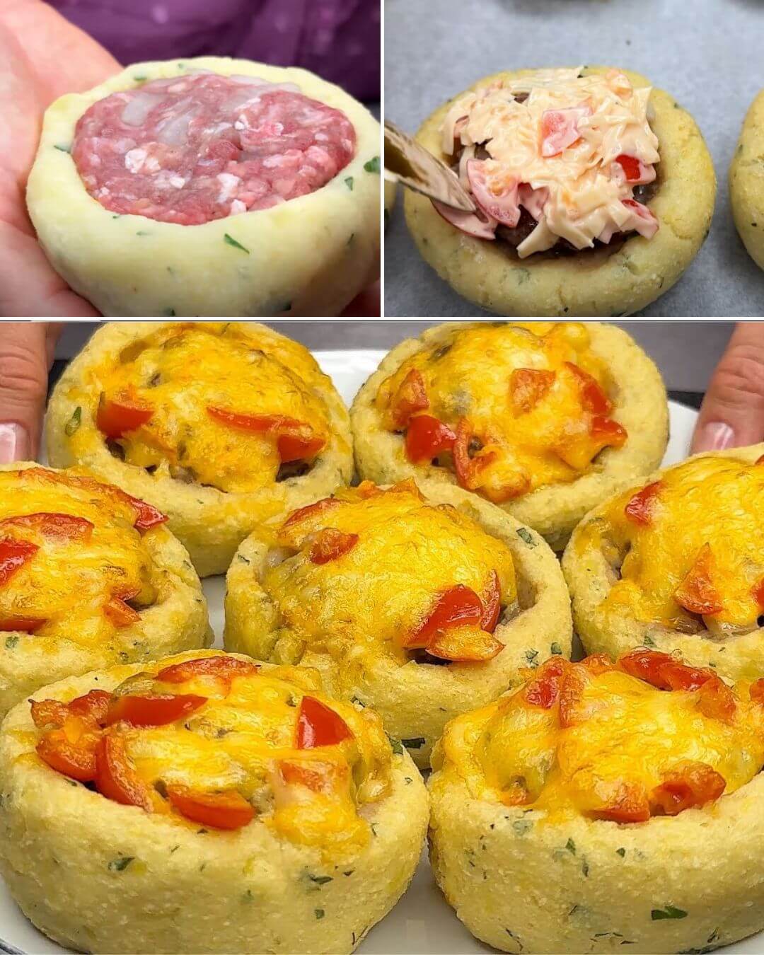 Cheesy Potato Cups with Ground Beef