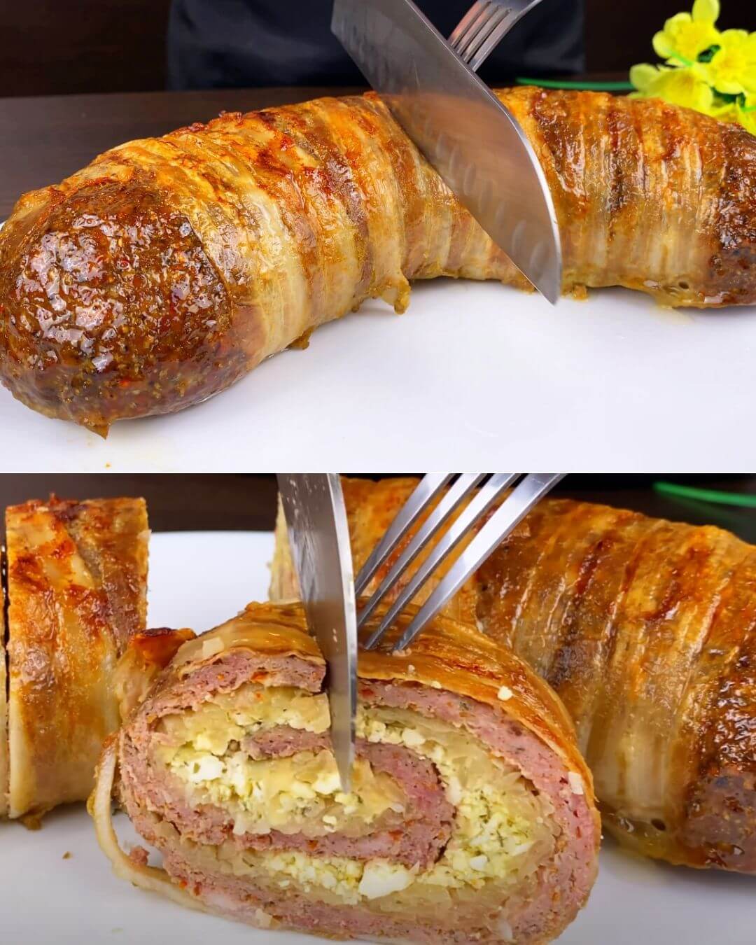 Stuffed Meat and Chicken Roll Recipe