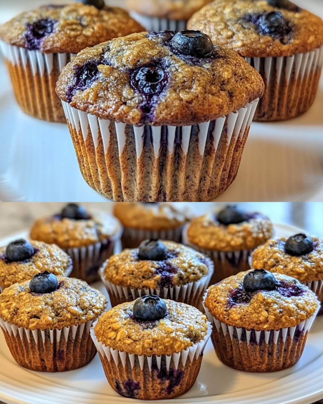 Blueberry Flax Muffins with Oat Bran