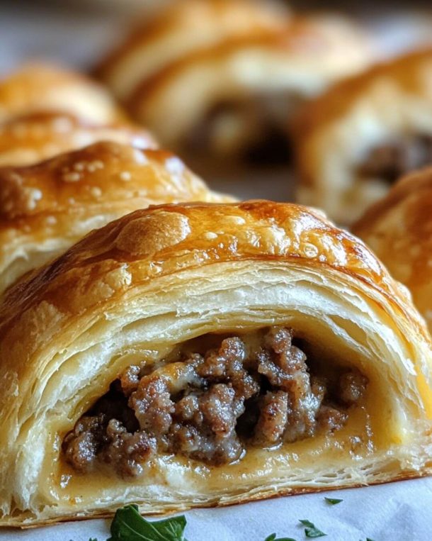 Flaky Crescent Rolls Stuffed with Savory Sausage and Creamy Cheese