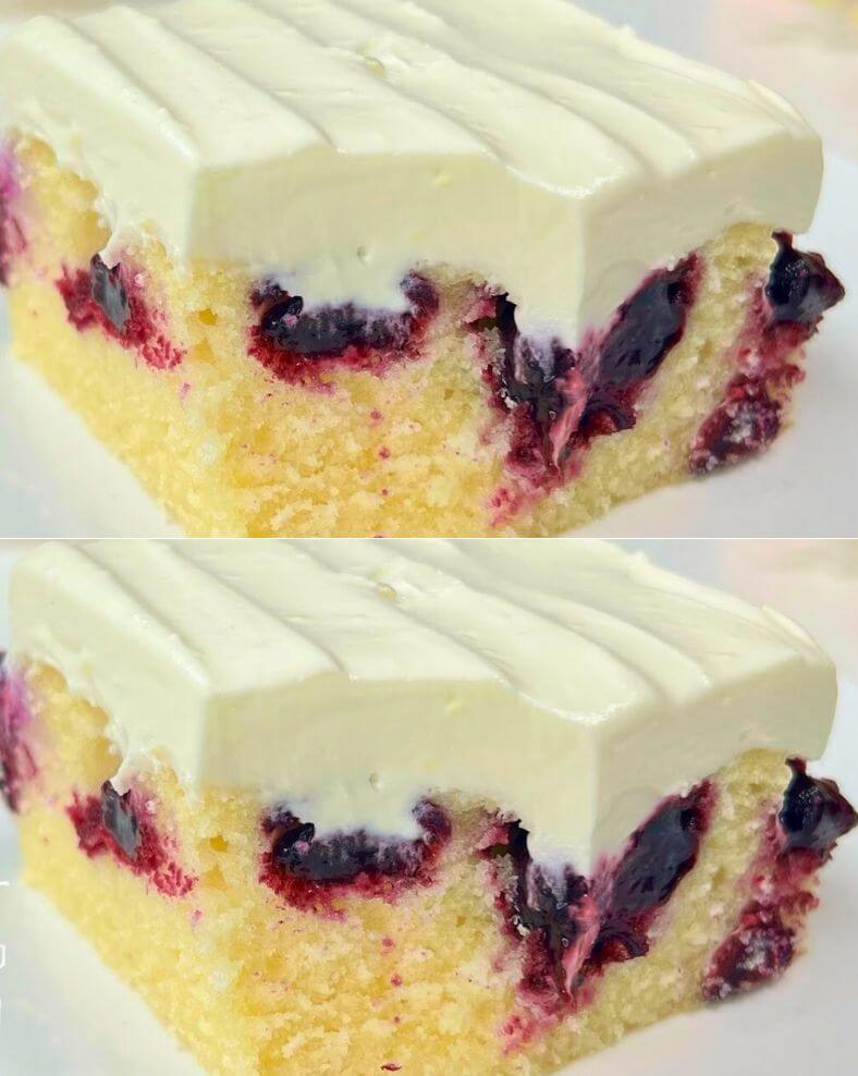 Blueberry Lemon Cake with Cream Cheese Frosting