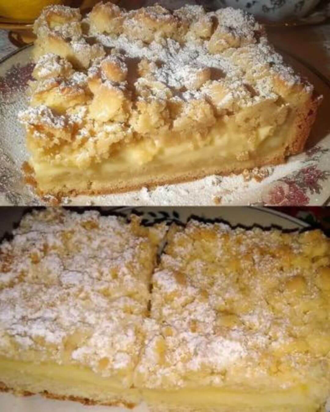 Crumble Cake with Pudding