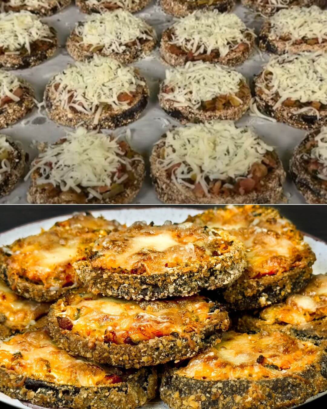 Crispy Eggplant with Smoked Tofu and Cheese