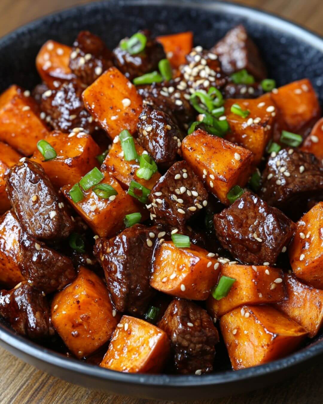 Asian-Inspired Honey Glazed Sweet Potato & Beef Stir-Fry