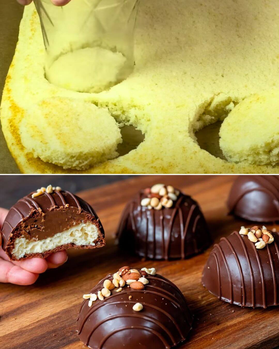 Decadent Chocolate Caramel Dome Cakes with Nutty Topping