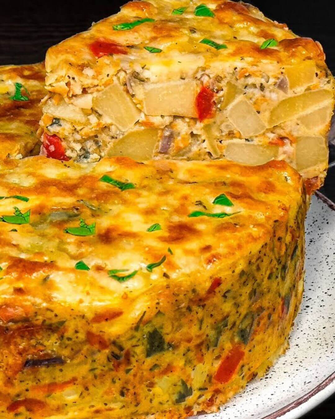 Rustic Potato and Vegetable Torte with Garden Salad