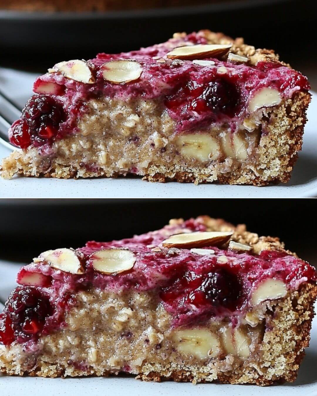 Banana-Berry Baked Oatmeal Cake