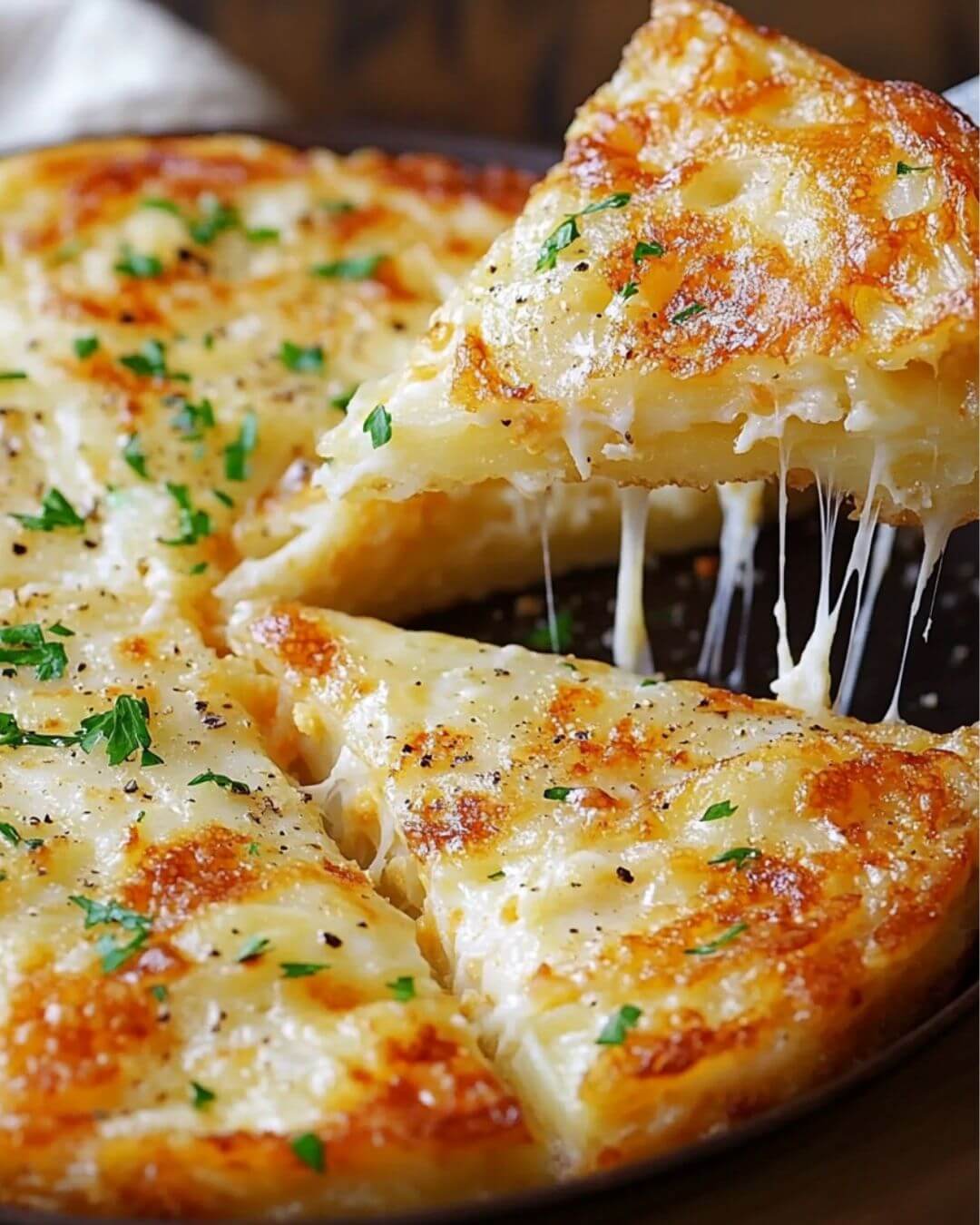 Crispy Potato, Egg & Cheese Skillet Cake