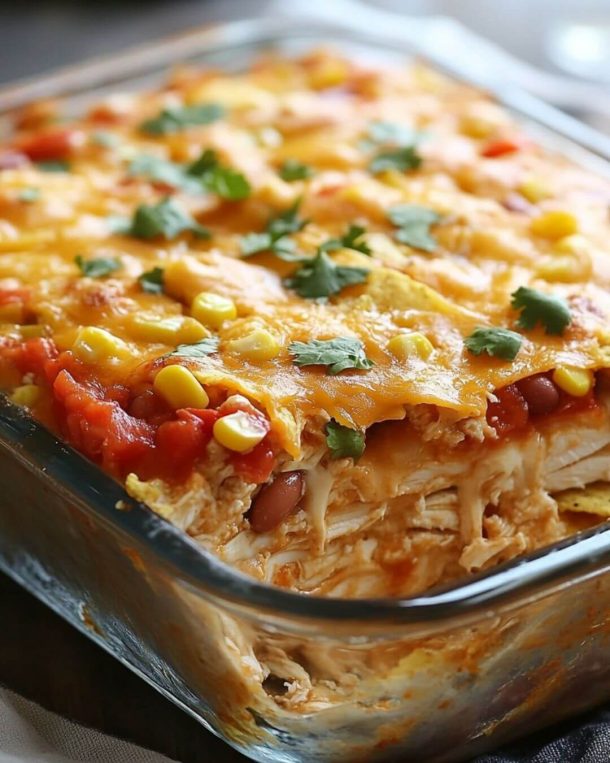 Cheesy Chicken Nacho Bake