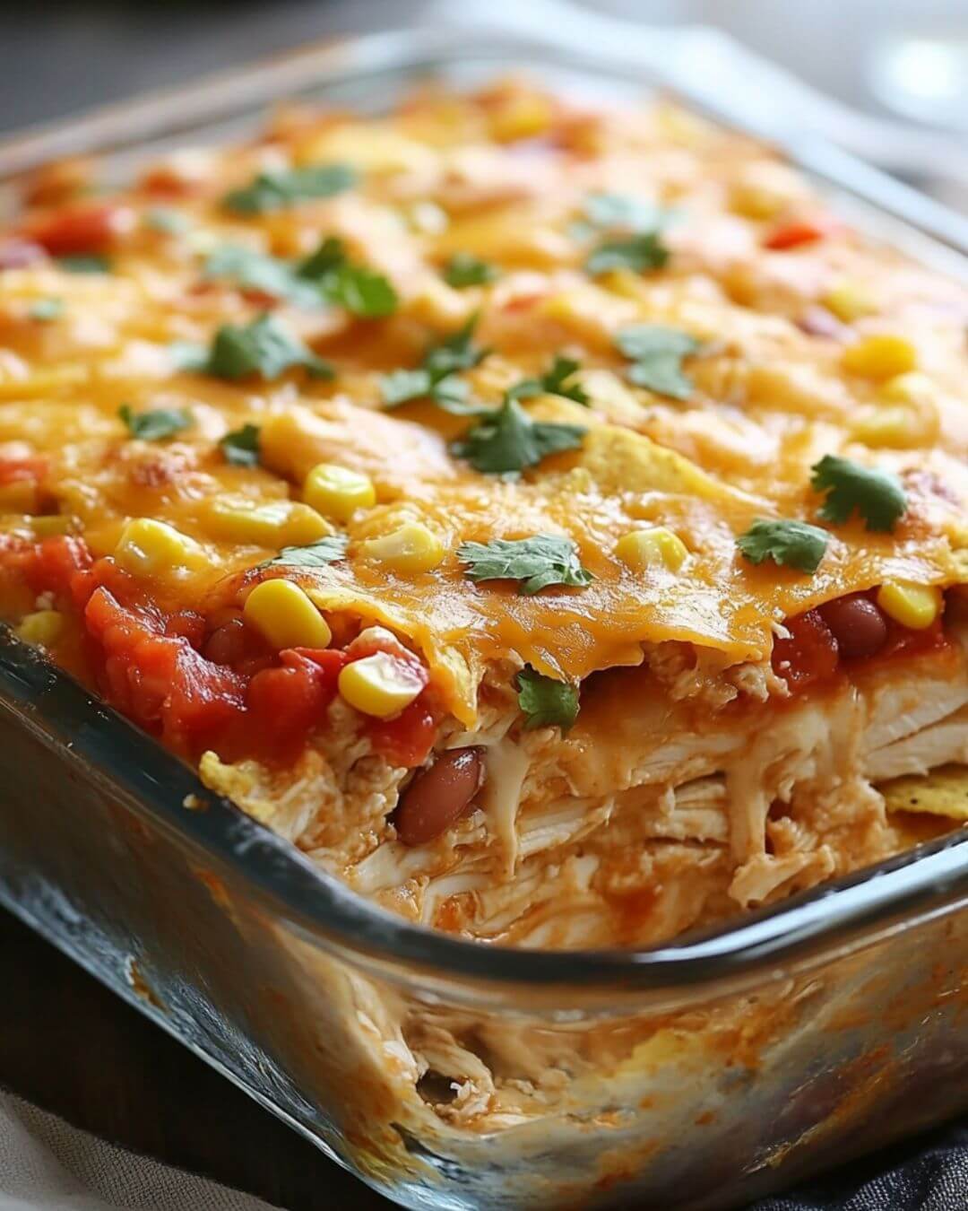 Cheesy Chicken Nacho Bake