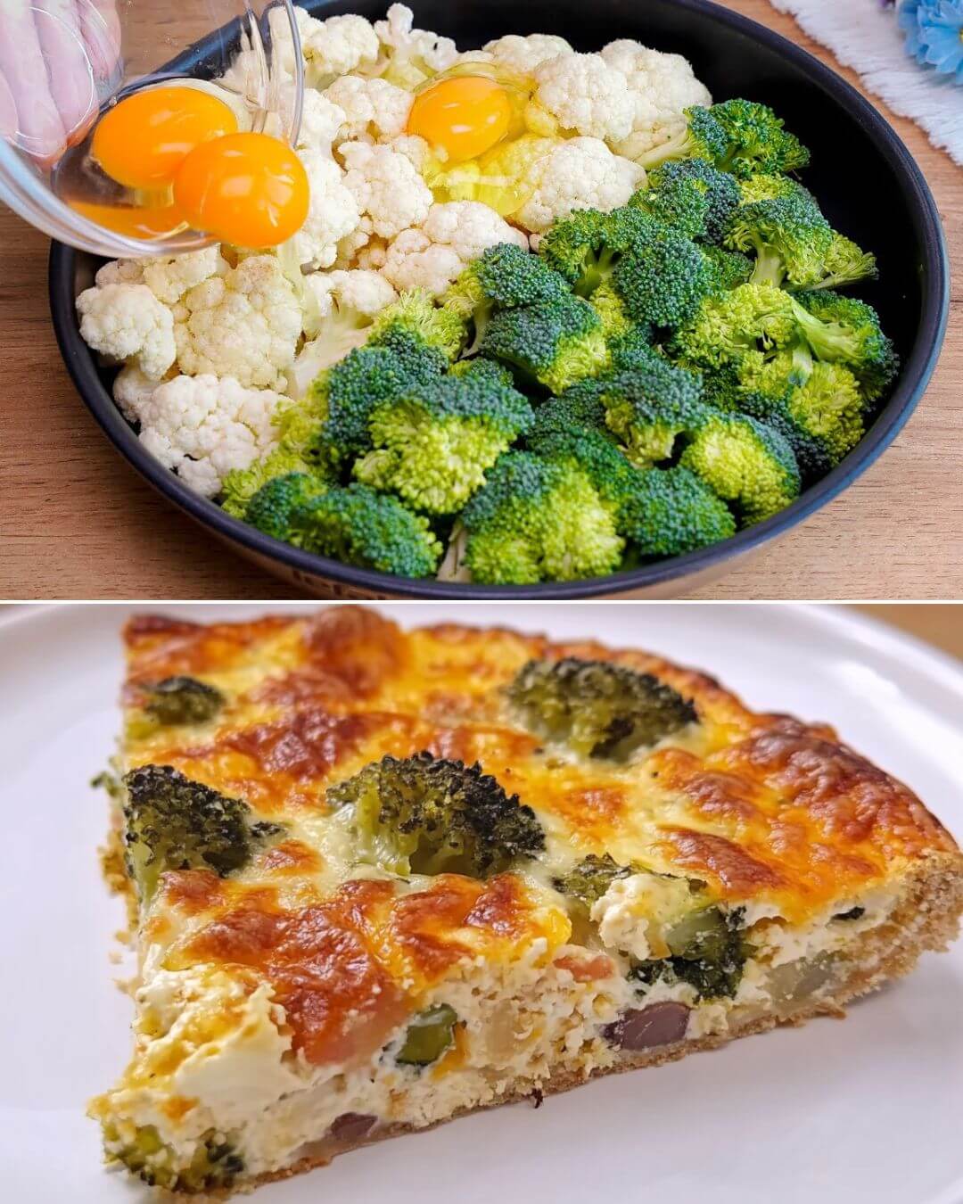 Spanish-Style Broccoli and Cauliflower Frittata