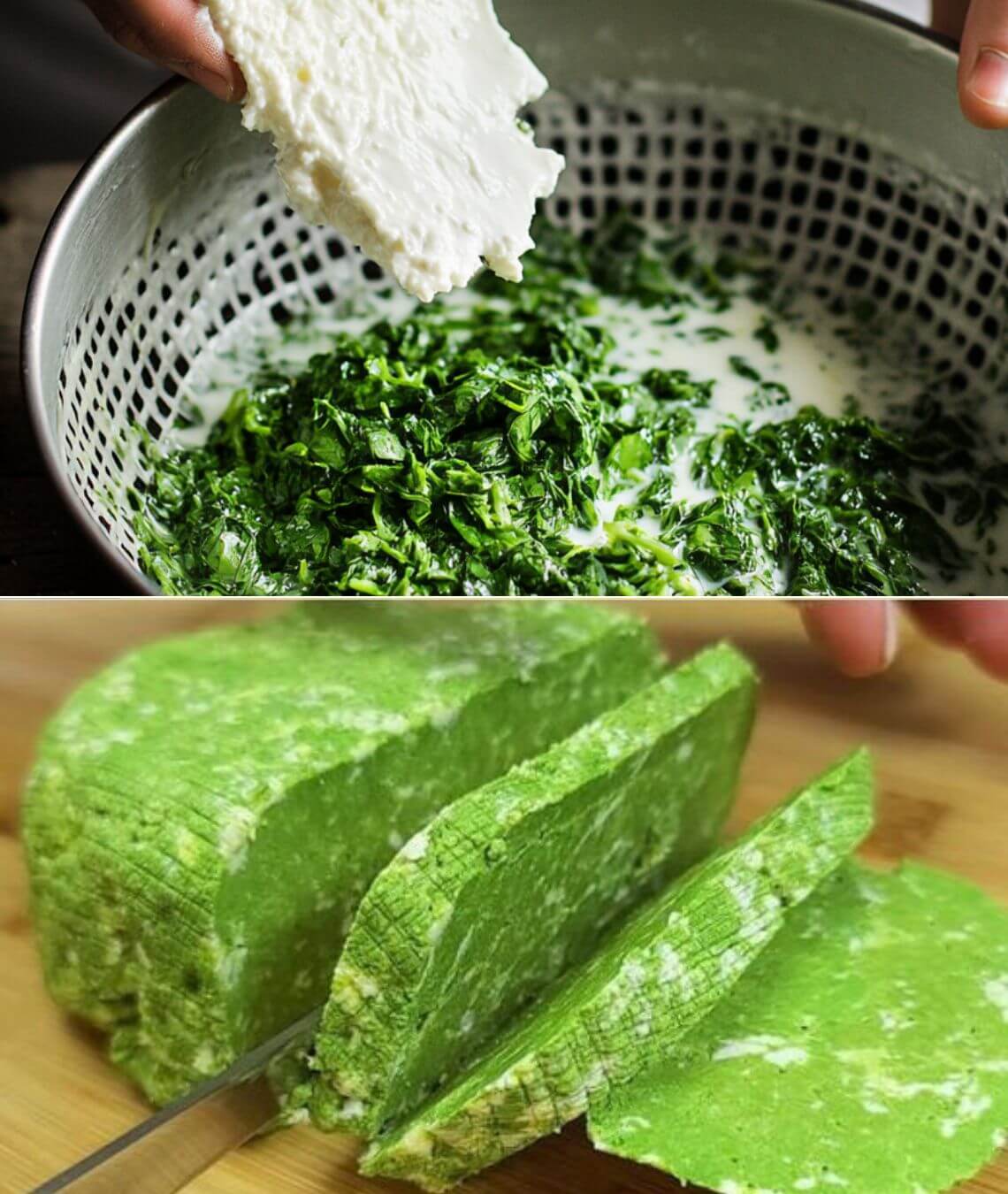 Homemade Spinach and Parsley Cheese