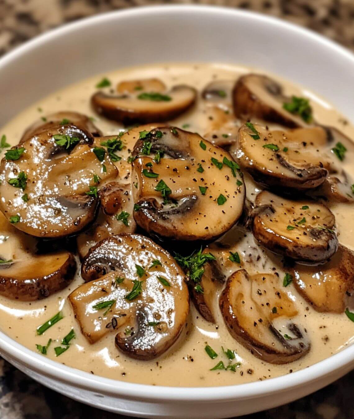 Mushrooms in Garlic Cream Sauce