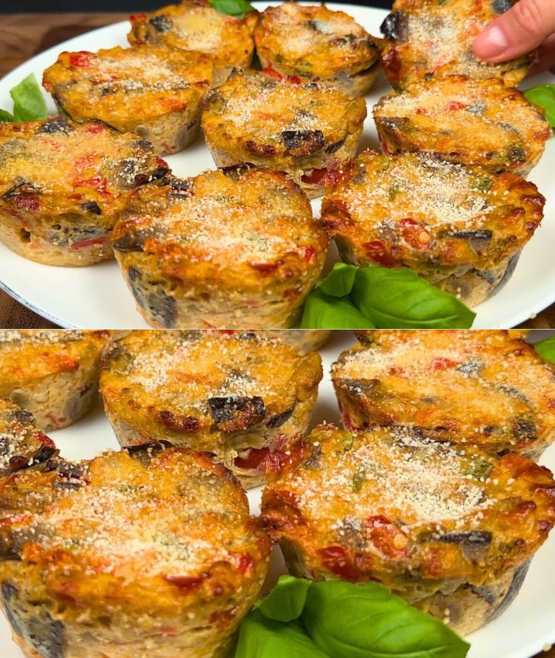 Cheesy Eggplant Muffins with Yogurt Sauce