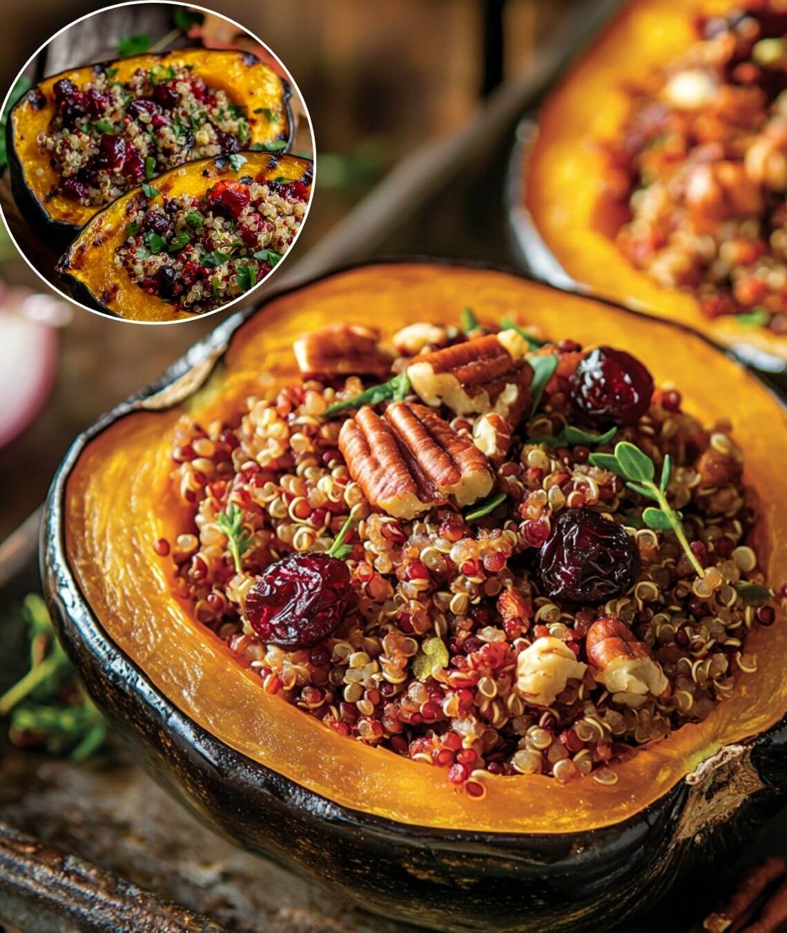 Hearty Plant-Based Delight: Stuffed Acorn Squash