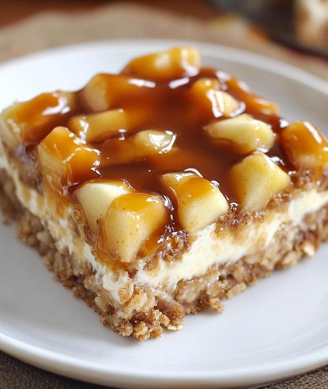 Decadent Apple Oatmeal Cheesecake Bars
