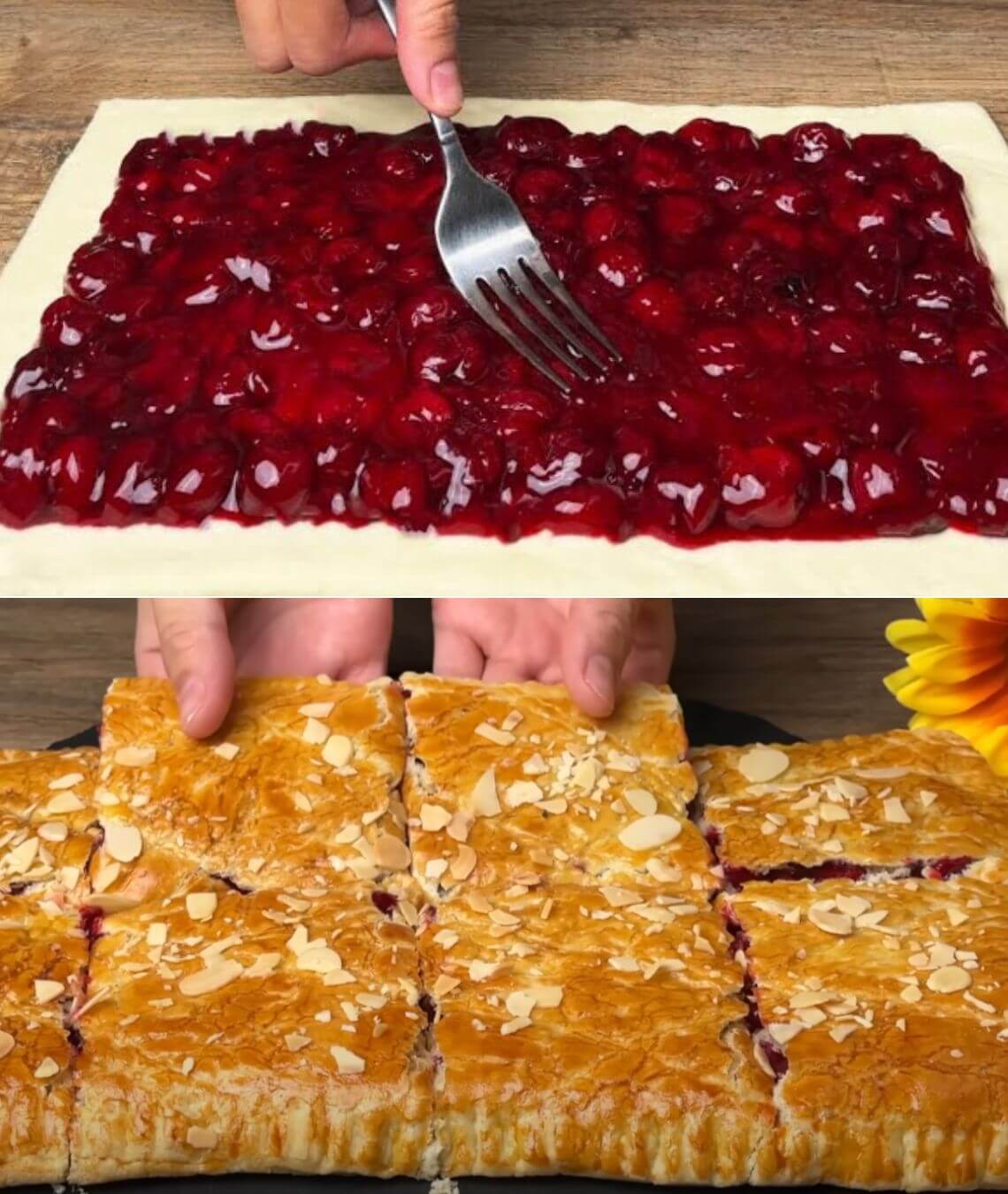Exquisite Cherry Puff Pastry Tart