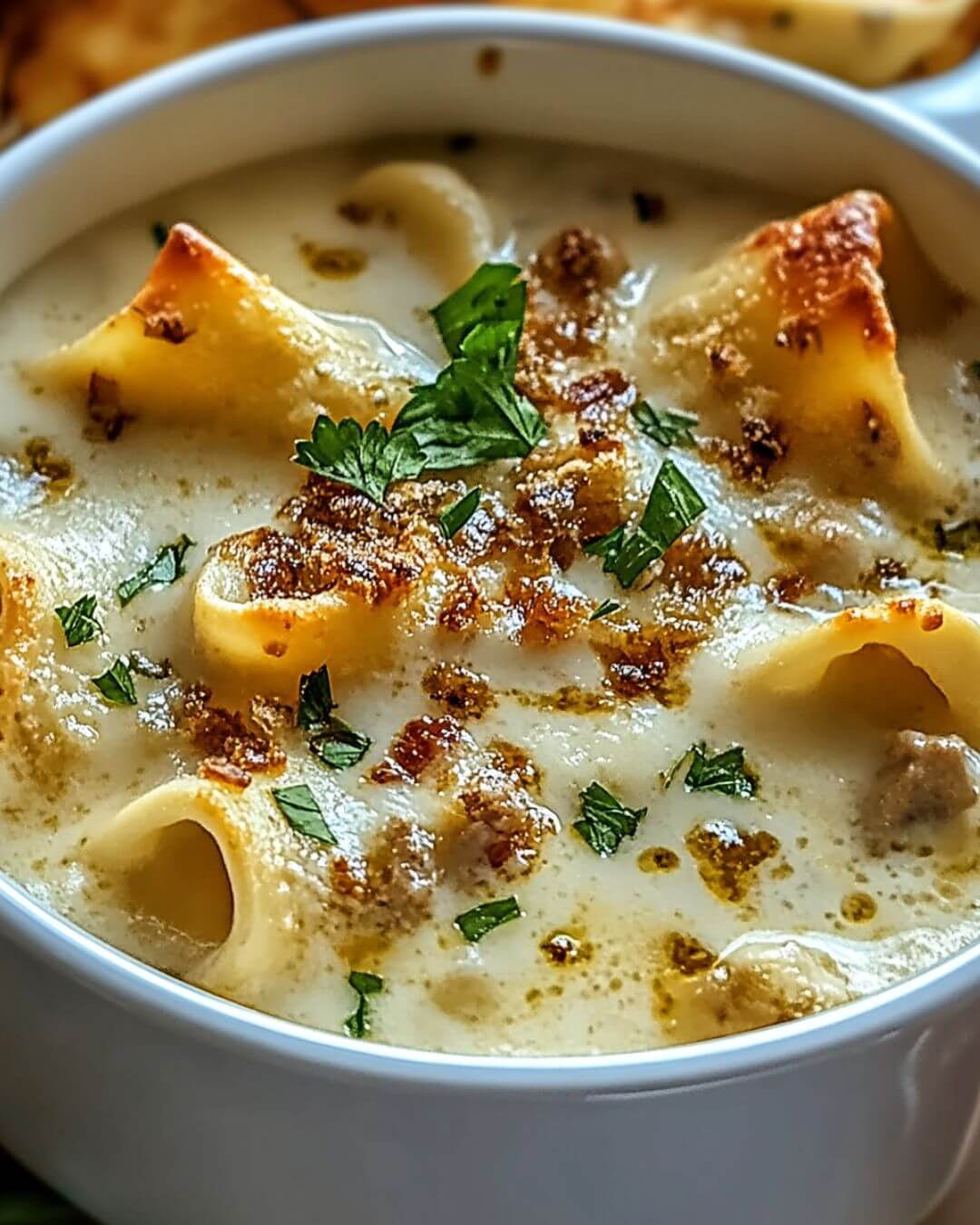 Cozy Creamy Alfredo Lasagna Soup