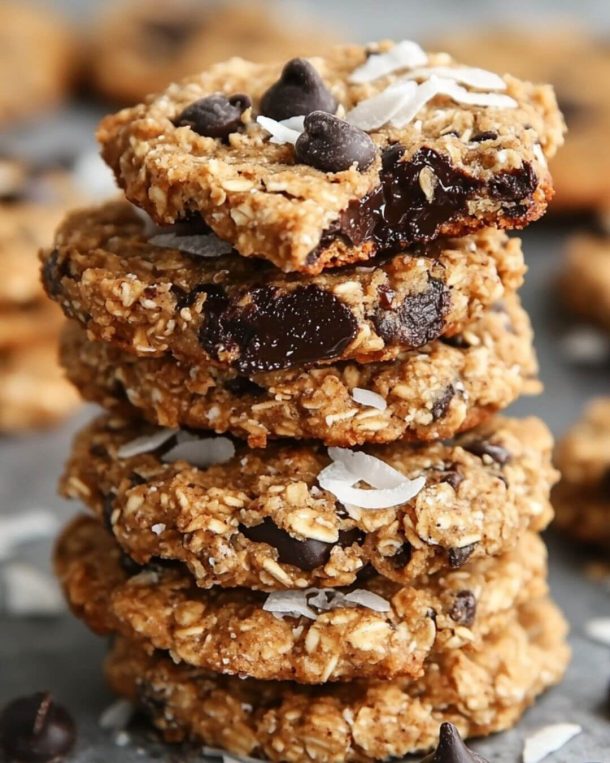 Chewy Coconut Dark Chocolate Energy Cookies