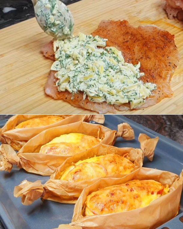 Baked Chicken Fillet with Cheese and Pineapple