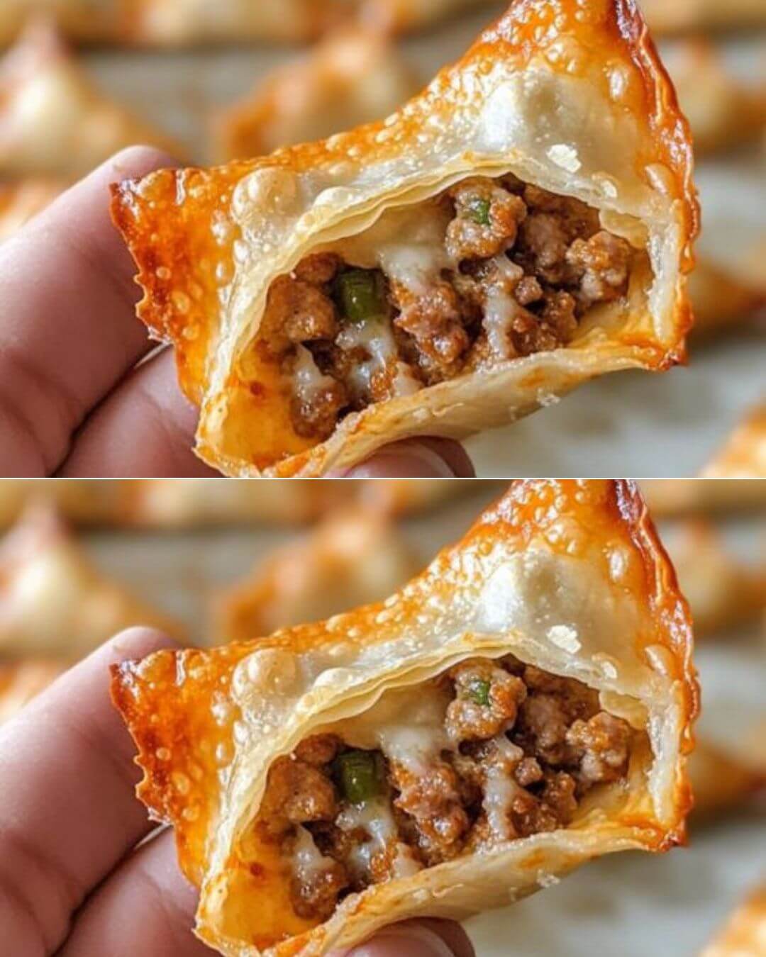 Crispy Sausage and Pepper Jack Wonton Stars