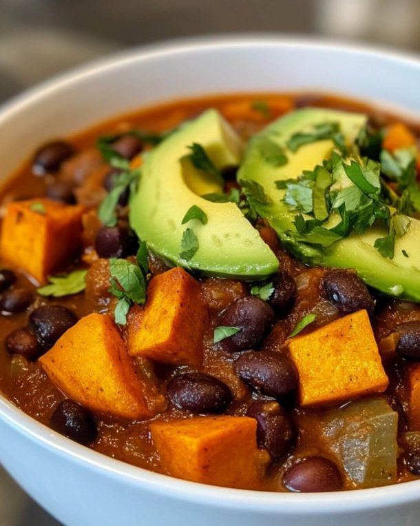 Cozy Sweet Potato & Black Bean Chili