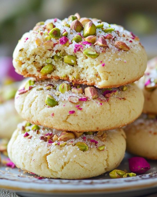 Persian-Inspired Pistachio Rose Cookies