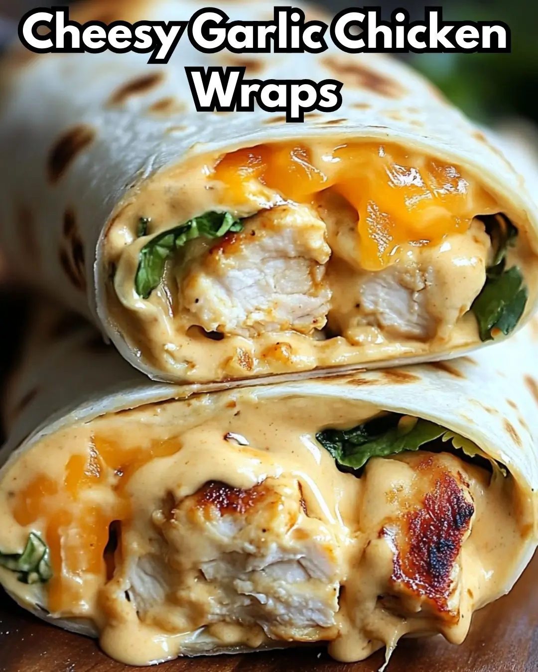 Cheesy Garlic Chicken Wraps