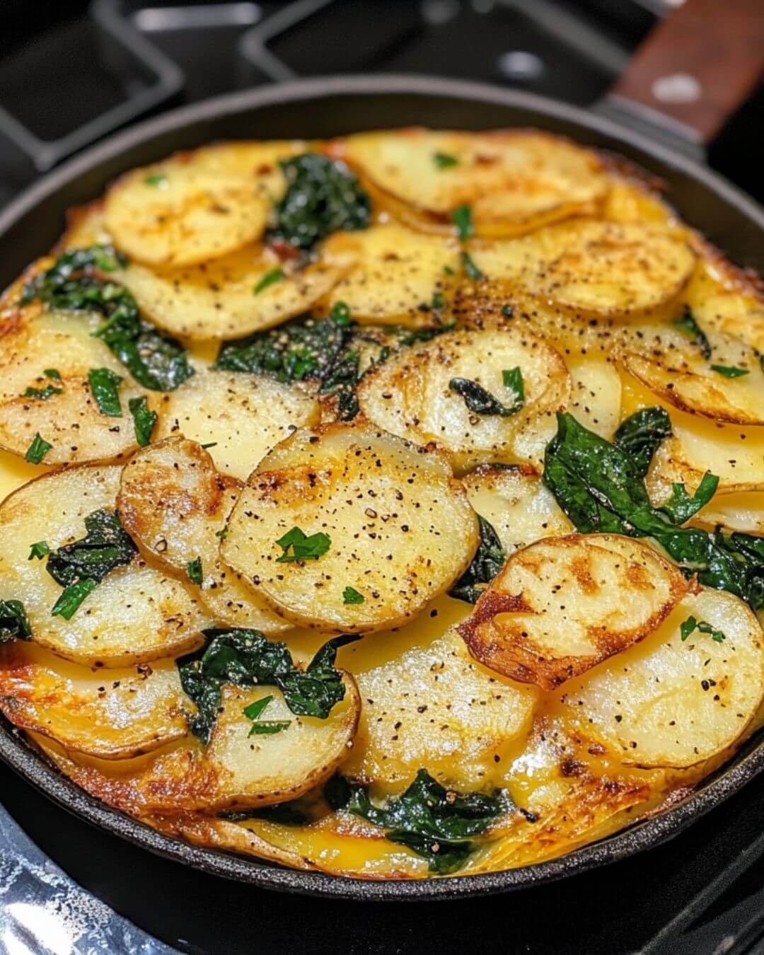 Spanish Potato, Spinach and Manchego Tortilla