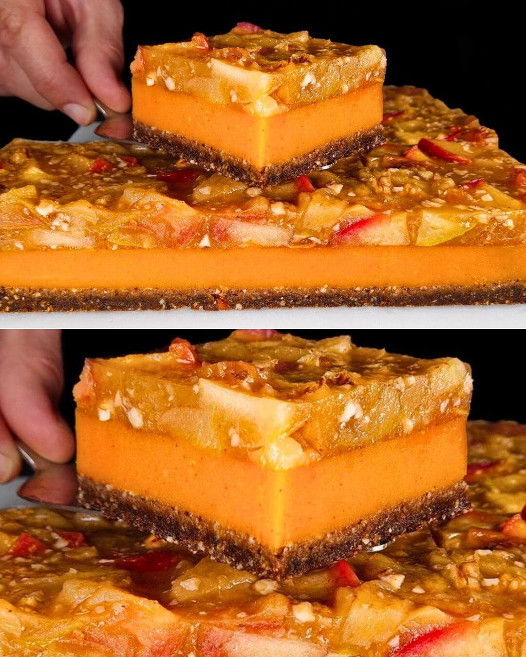 No-Bake Pumpkin Apple Bars with Triple-Layer Delight