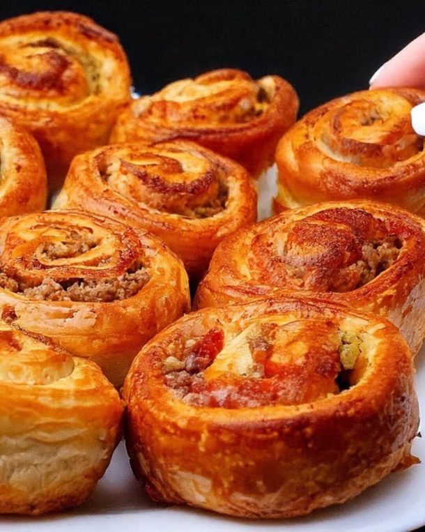 Festive Beef and Cheese Pastry Rolls