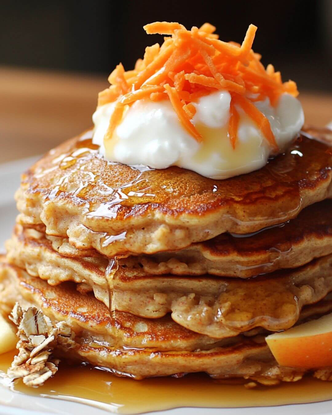 Carrot-Apple Oatmeal Pancakes