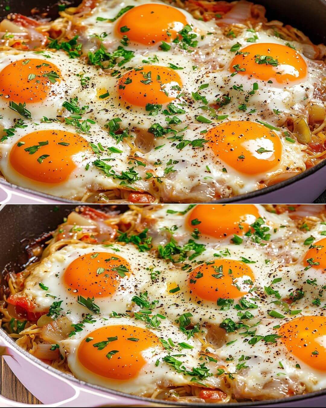 One-Skillet Cabbage and Eggs Breakfast