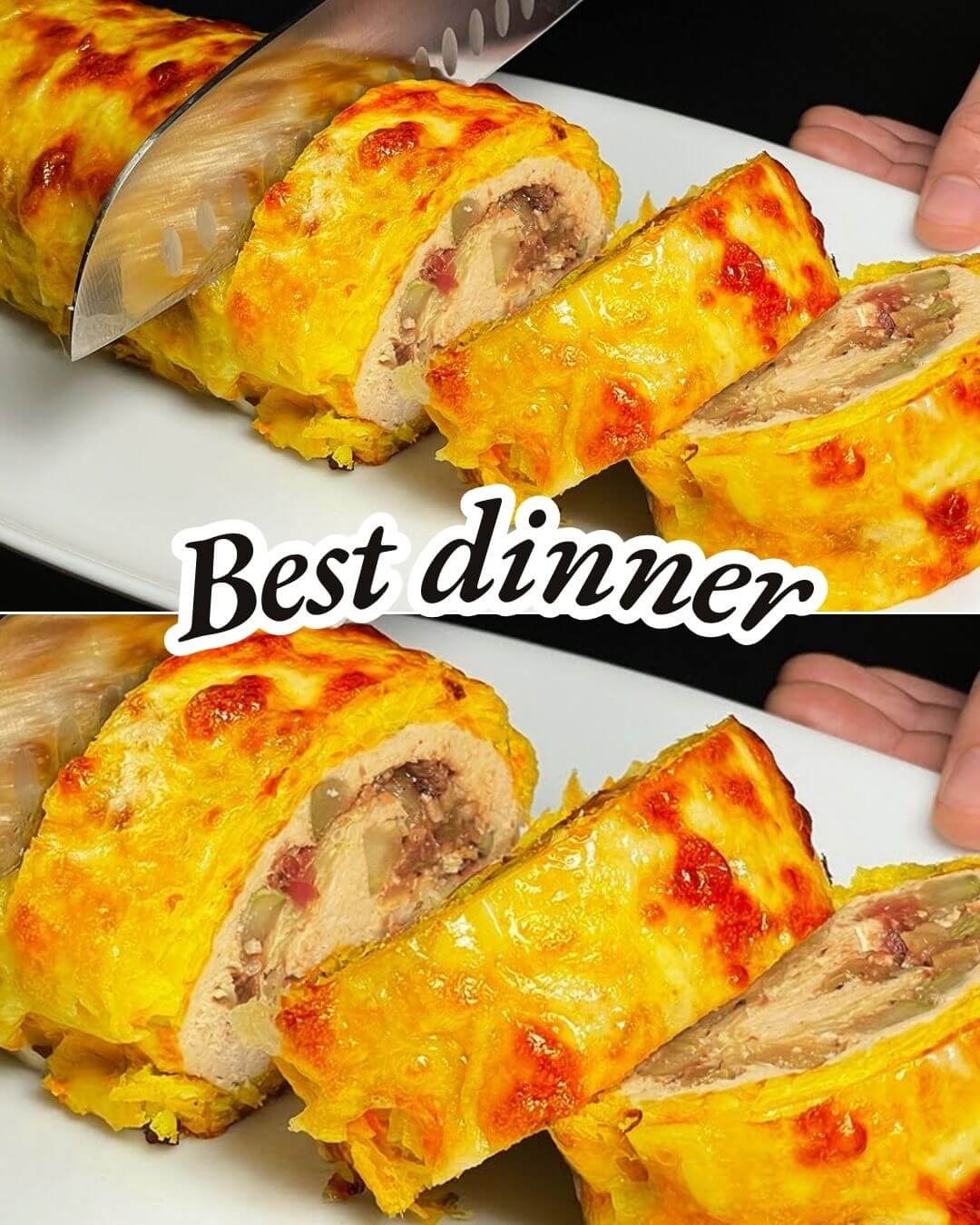 Cheesy Vegetable-Stuffed Chicken Roll