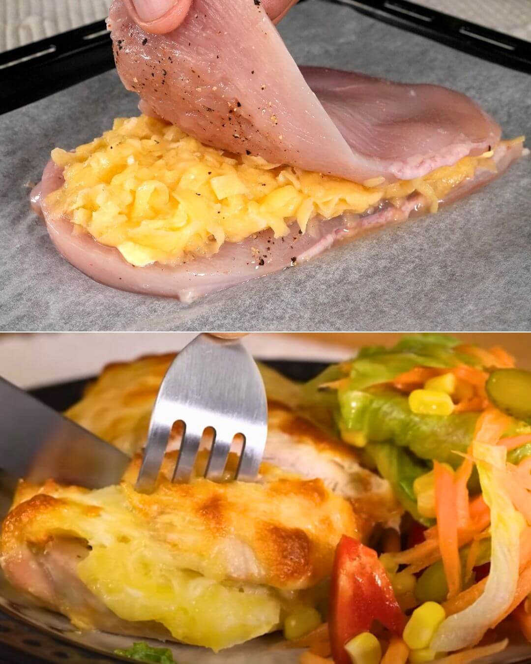 Stuffed Chicken Fillet with Potato-Cheese Filling