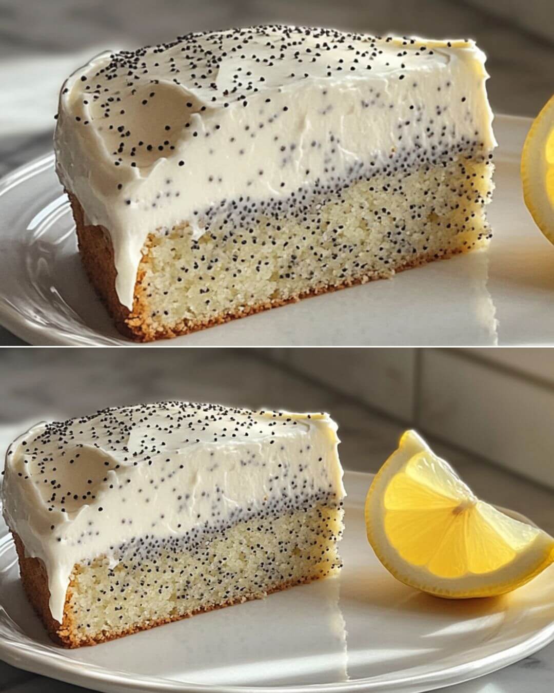 Vibrant Lemon Poppy Seed Chia Cake with Greek Yogurt Frosting