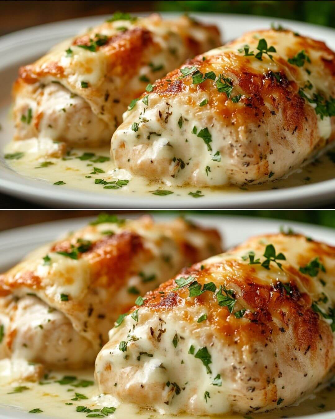Creamy Garlic-Cheese Stuffed Chicken Breast
