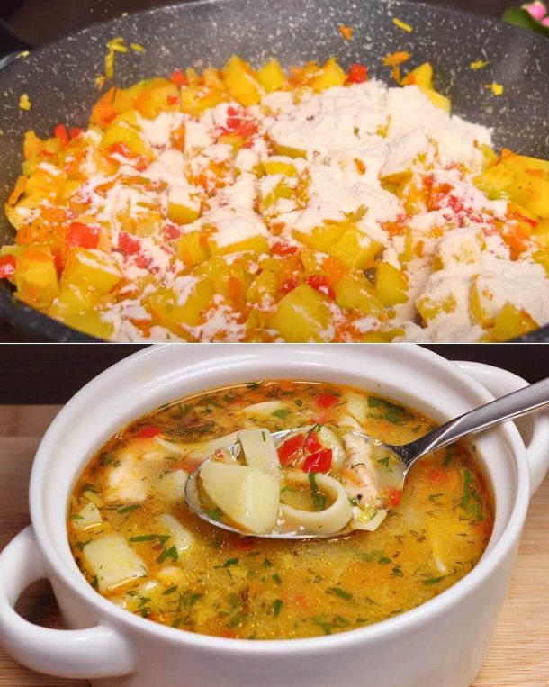 Chicken and Vegetable Soup with Fresh Herbs