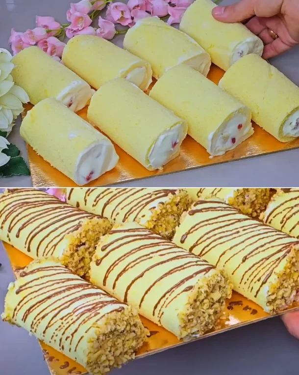 Elegant Fruit and Cream Swiss Roll