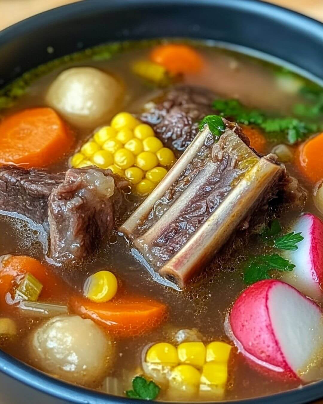 Hearty Beef Rib Soup with Garden Vegetables