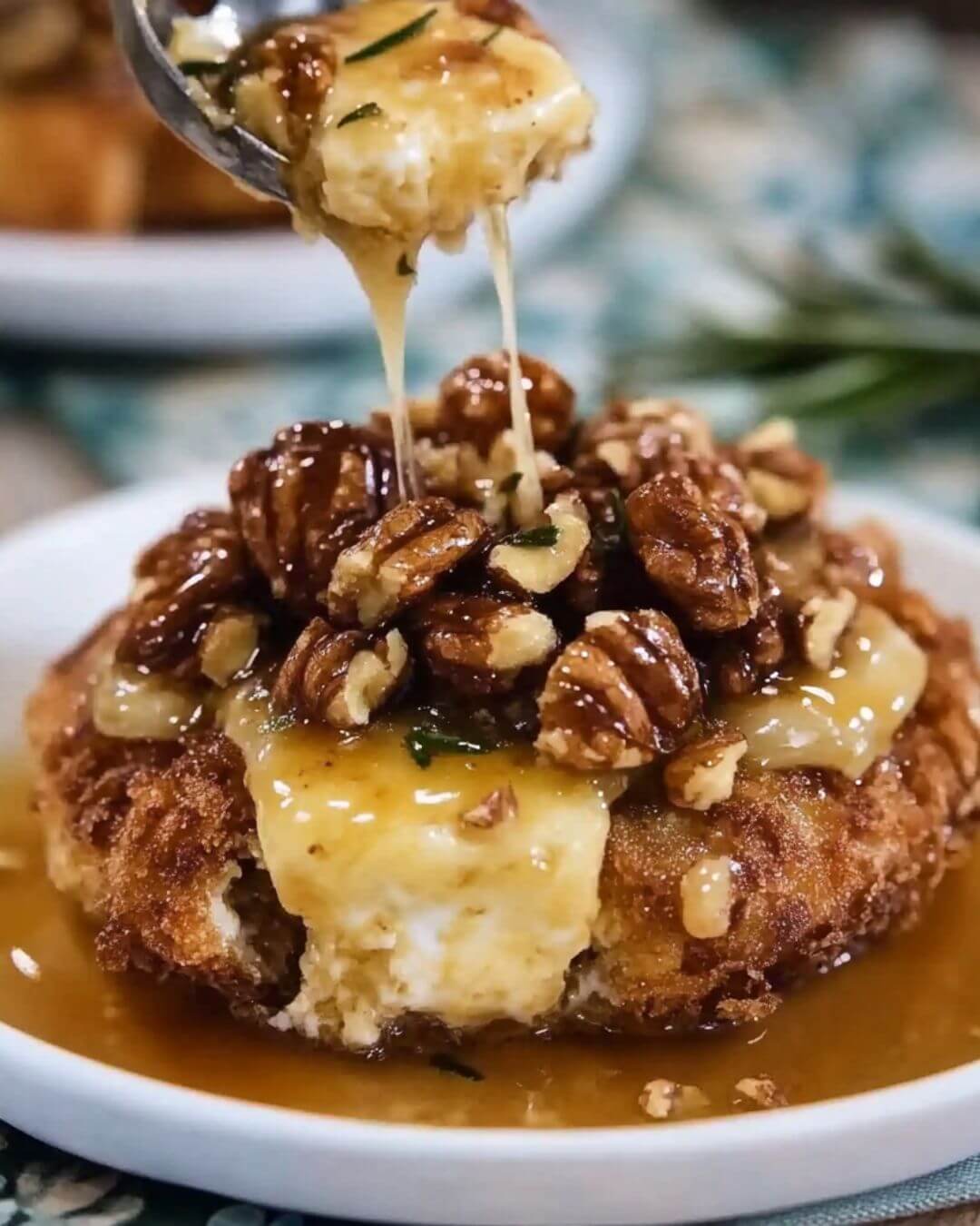 Festive Fried Brie with Sticky Rosemary Walnuts - Made by Emily