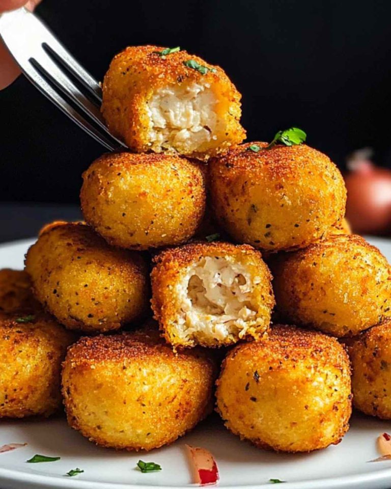 Crispy Chicken and Mozzarella Croquettes with Marinated Onions