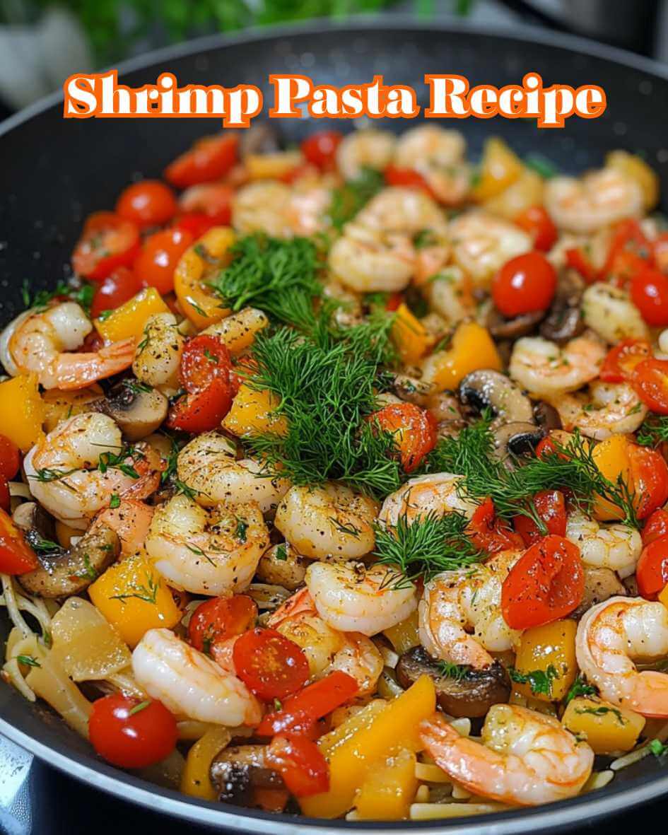 Creamy Garlic Shrimp Pasta with Mushroom