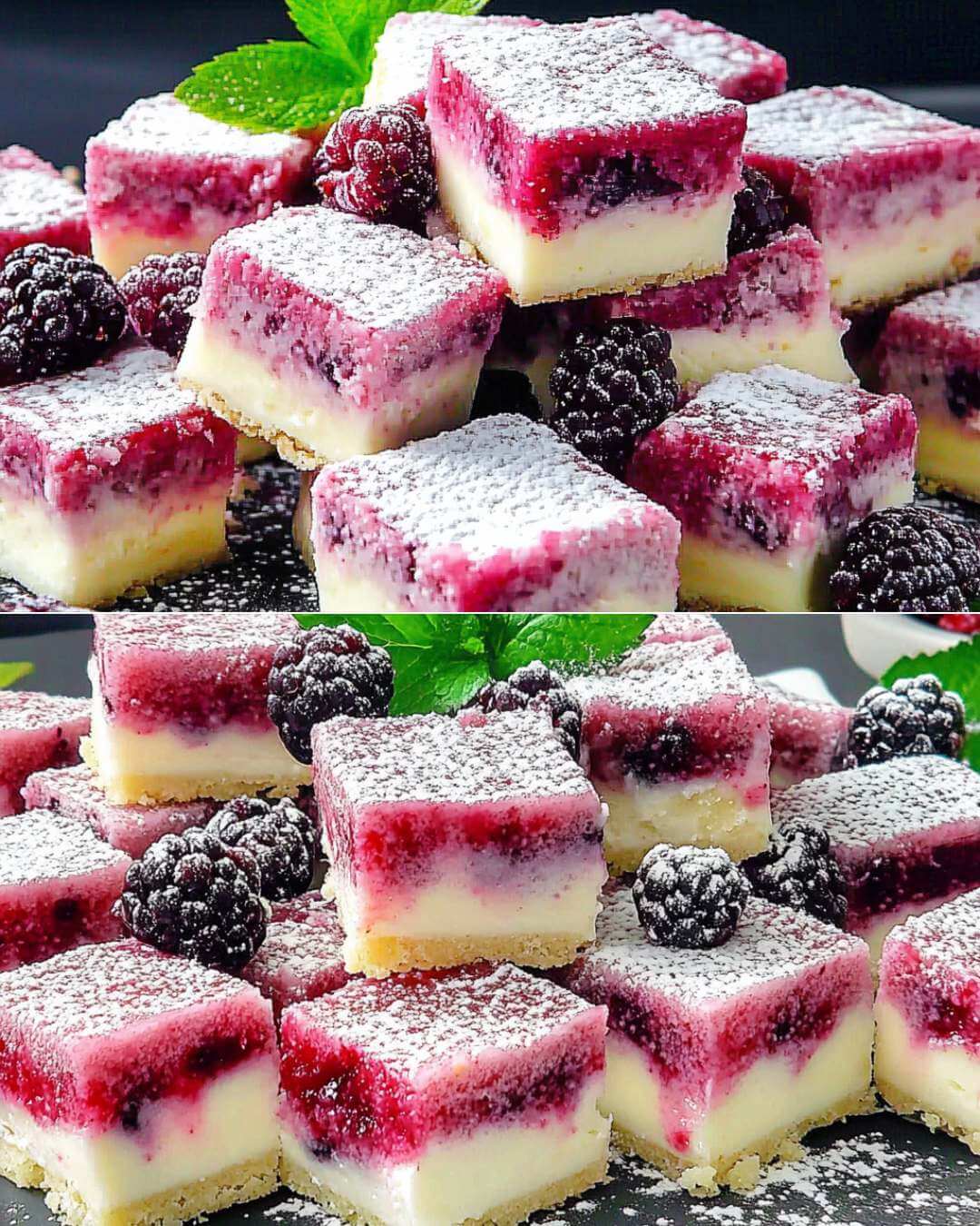 No-Bake Berry and Vanilla Cream Squares